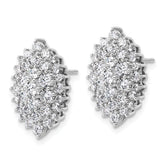 14k 2 1/2 carat Lab Grown Diamond VS/SI+ G+ Complete Cluster Post Earrings